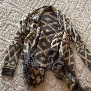 Sleeved poncho cardigan